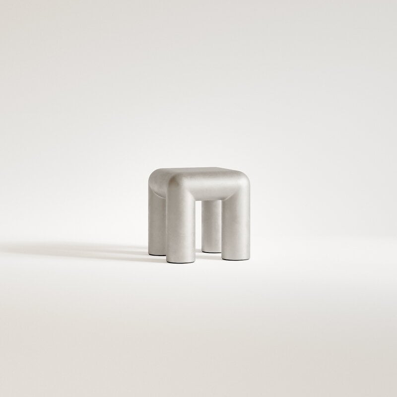 FORMARKIVET Cubio stool, 45 cm, raw aluminium, extra image