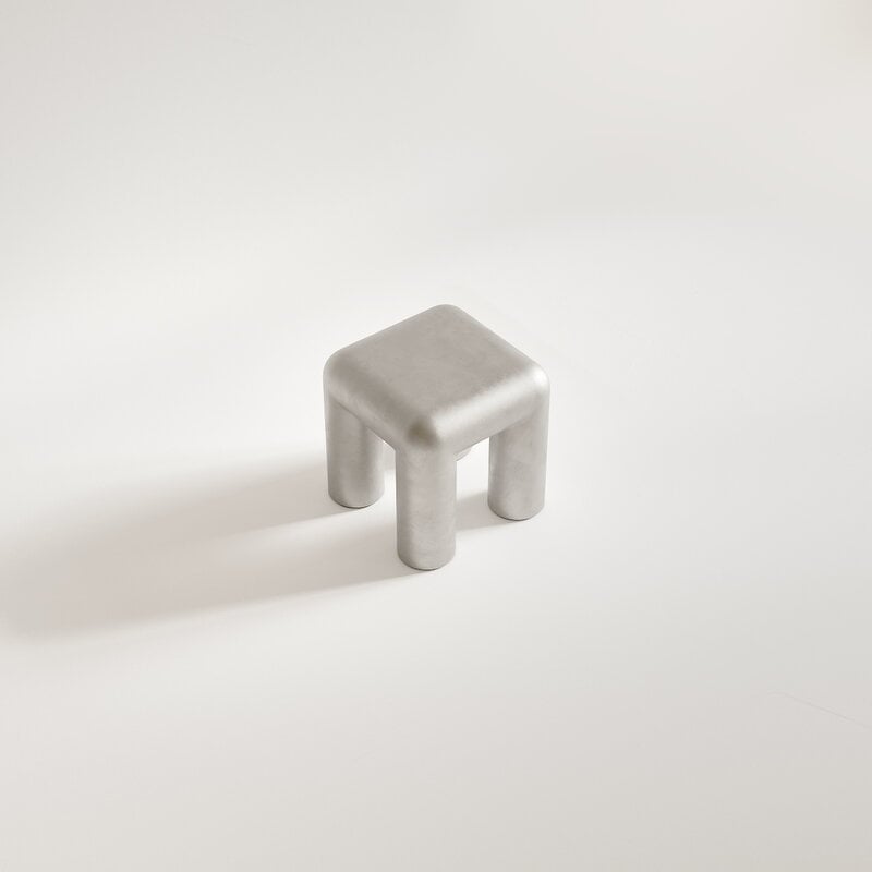 FORMARKIVET Cubio stool, 45 cm, raw aluminium, extra image
