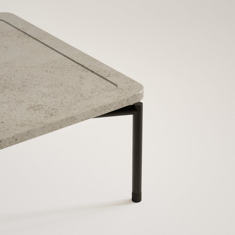 FORMARKIVET Dapple coffee table, rectangle, black - Medium Moleanos limestone, extra image