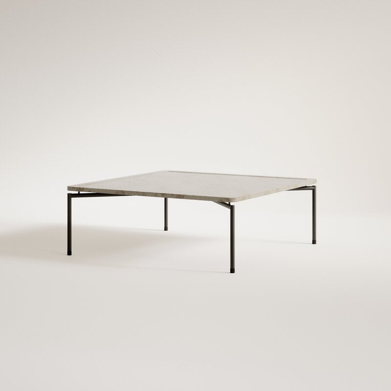 FORMARKIVET Dapple coffee table, square, black - Medium Moleanos limestone, view 3