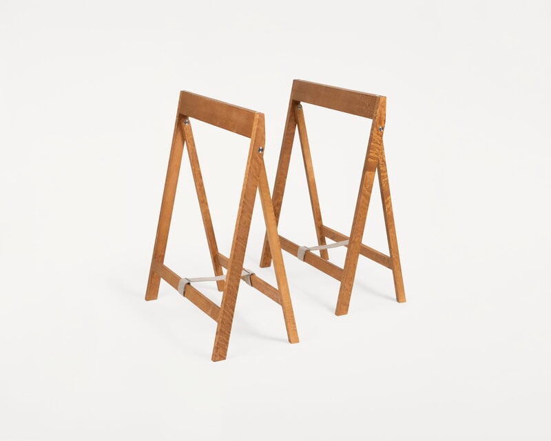 Frama Folding Flat Trestle table, warm brown birch, view 6