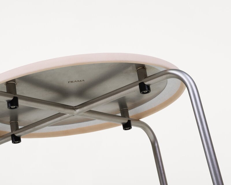 Frama Petit Rond stool, stainless steel - natural leather, extra image