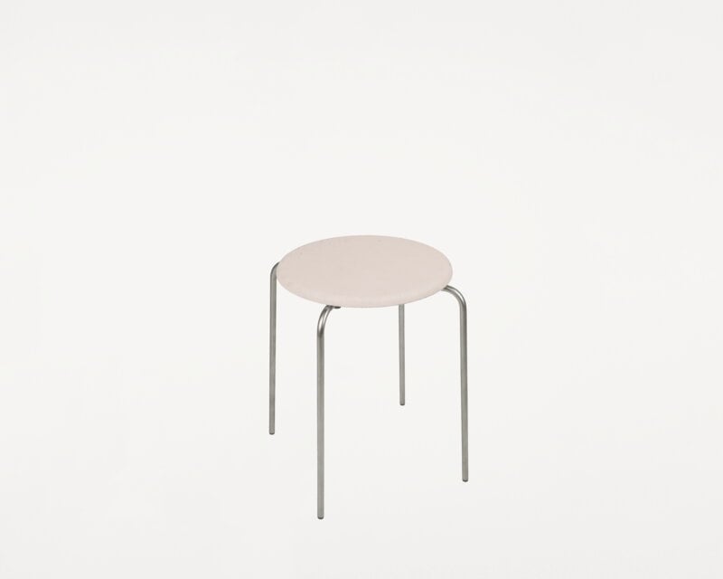 Frama Petit Rond stool, stainless steel - natural leather, extra image