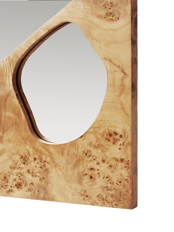 Ferm Living Folia mirror, medium, natural burl veneer, extra image