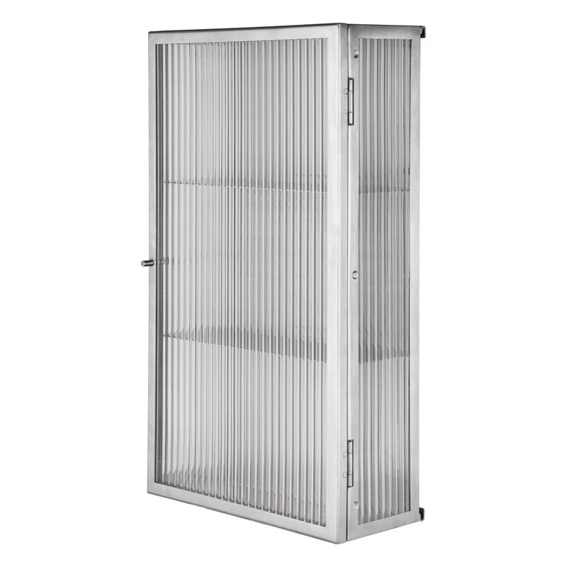Ferm Living Haze wall cabinet, vetro scanalato, acciaio inossidabile spazzolato, immagine extra