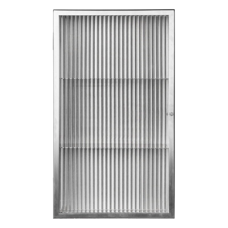 Ferm Living Haze wall cabinet, vetro scanalato, acciaio inossidabile spazzolato, immagine extra