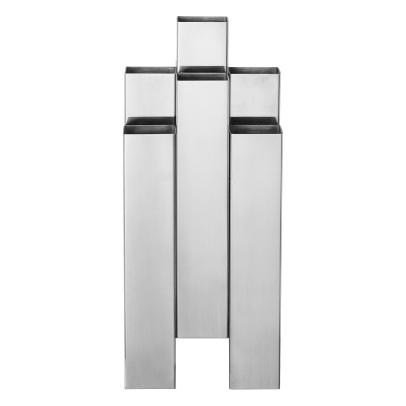 Ferm Living Tessera vase, mirror polished stainless steel, view 3