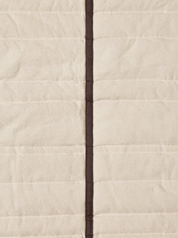 Ferm Living Vari quilted bedspread, double, 230 x 260 cm,  natural - dark chocolate, extra image