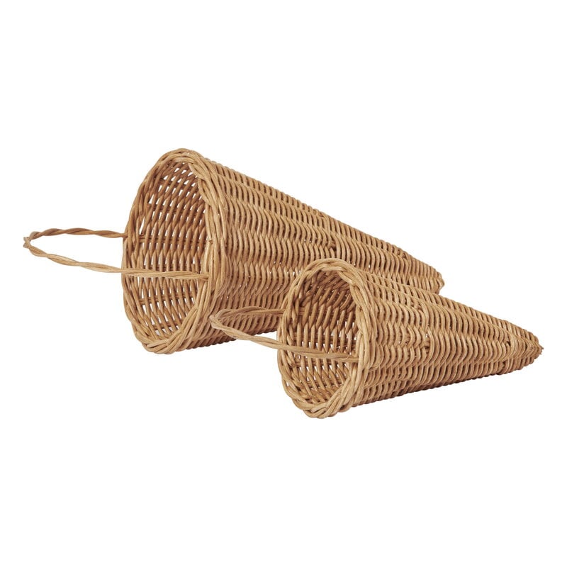 Ferm Living Cônes tressés, ensemble de 2, rotin naturel, image extra