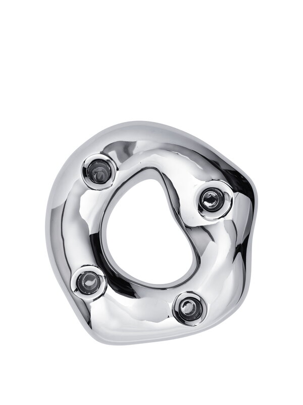 Ferm Living Bellure Ring kynttilänjalka, hopea, näkymä 3