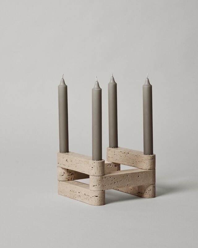 Ferm Living Newel modular candleholder set, travertine, extra image