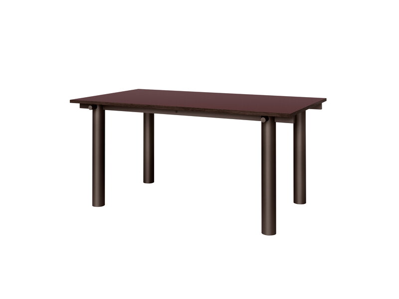 Ferm Living Atura dining table, 90 x 160 cm, dark chocolate - burgundy linoleum, extra image
