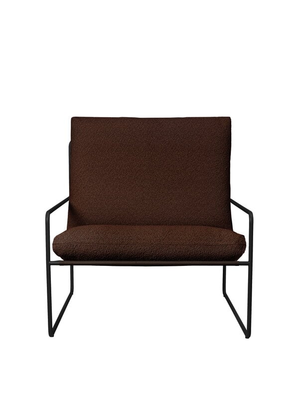 Ferm Living Desert fauteuil 1 place, noir - Pure Bouclé châtaigne, image extra