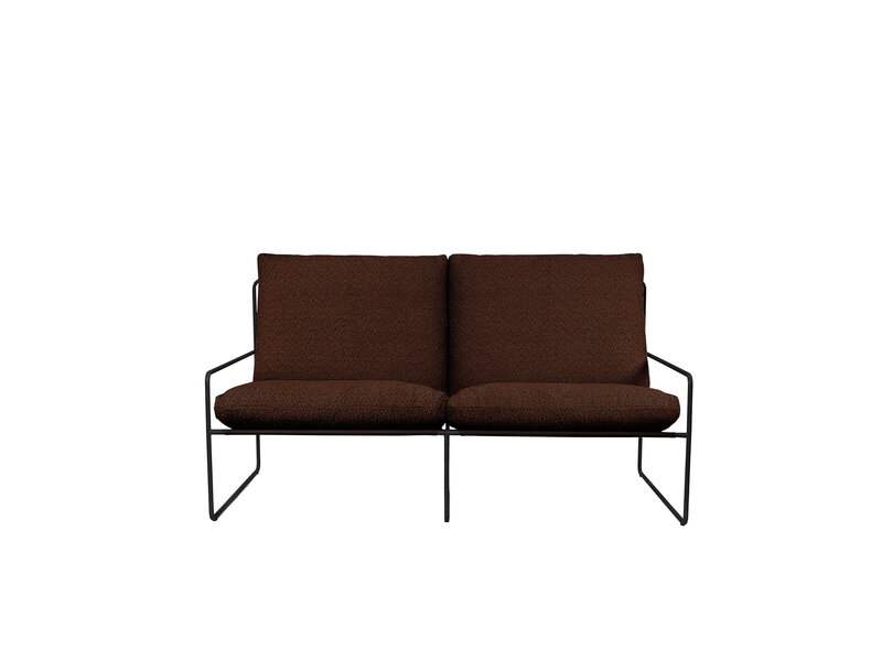 Ferm Living Desert 2-seater sofa, black - Pure Bouclé chestnut, extra image
