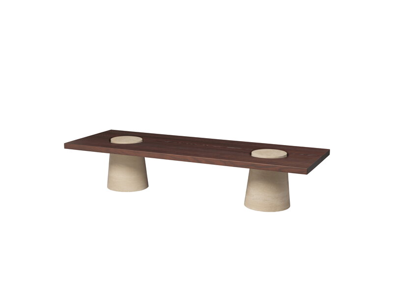 Ferm Living Grova coffee table, travertine - carbonized ash, view 3