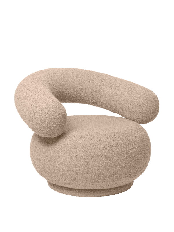 Ferm Living Orbo fauteuil lounge, Raw Bouclé naturel, image extra