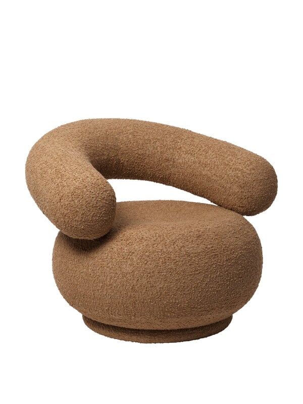 Ferm Living Orbo Lounge-Sessel, tan Raw Bouclé, extrabild