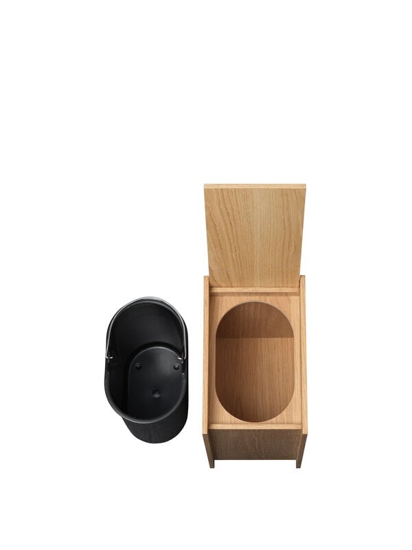 Ferm Living Sama wooden bin, h. 35 cm, lacquered oak, extra image