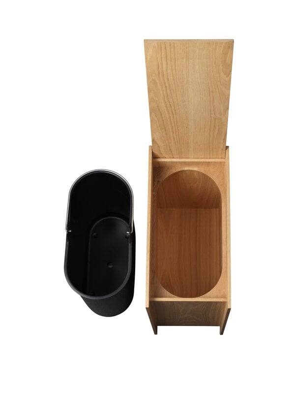 Ferm Living Sama wooden bin, h. 50 cm, lacquered oak, extra image