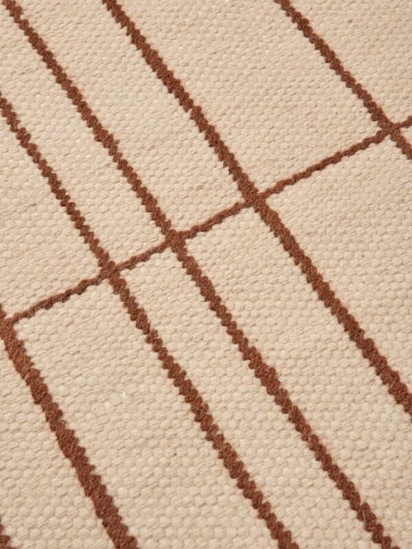 Ferm Living Sen matto, 140 x 200 cm, parchment - chestnut, tuotteen lisäkuva