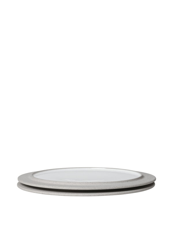 Ferm Living Sonae Teller, 28 cm, Set aus 2, grau - weiß, extrabild