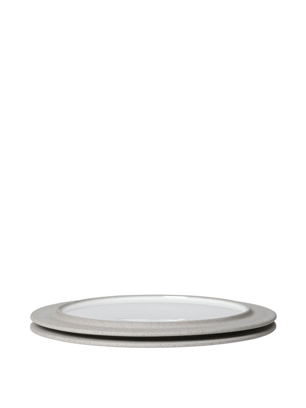 Ferm Living Sonae Teller, 25 cm, Set aus 2, grau - weiß, extrabild