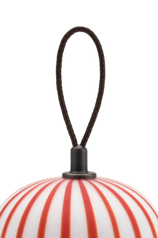 Established & Sons  Filigrana Lantern ladattava pöytävalaisin, punaraitainen, näkymä 3