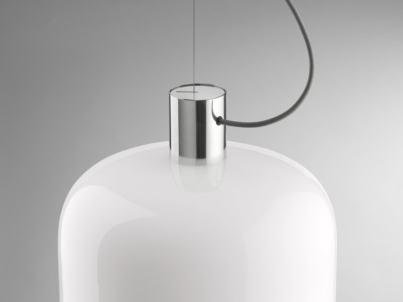 Flos Bellhop Glass S1 Pendelleuchte, helles Aluminium, extrabild