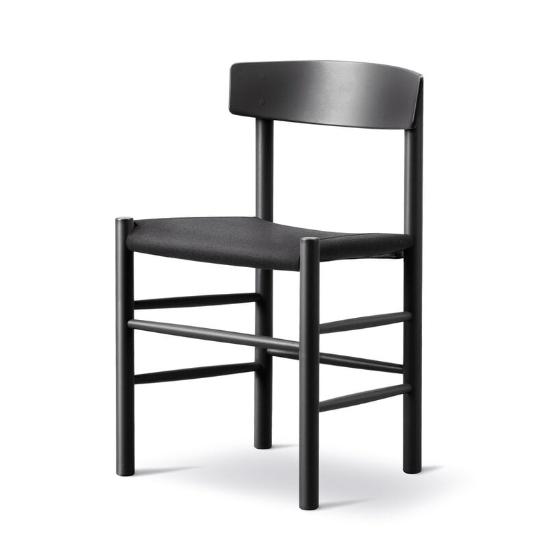 Fredericia J39 Mogensen chair, black lacquered beech - black canvas, extra image
