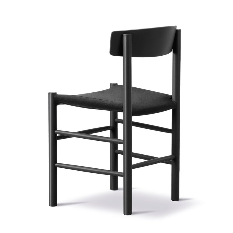 Fredericia J39 Mogensen chair, black lacquered beech - black canvas, extra image