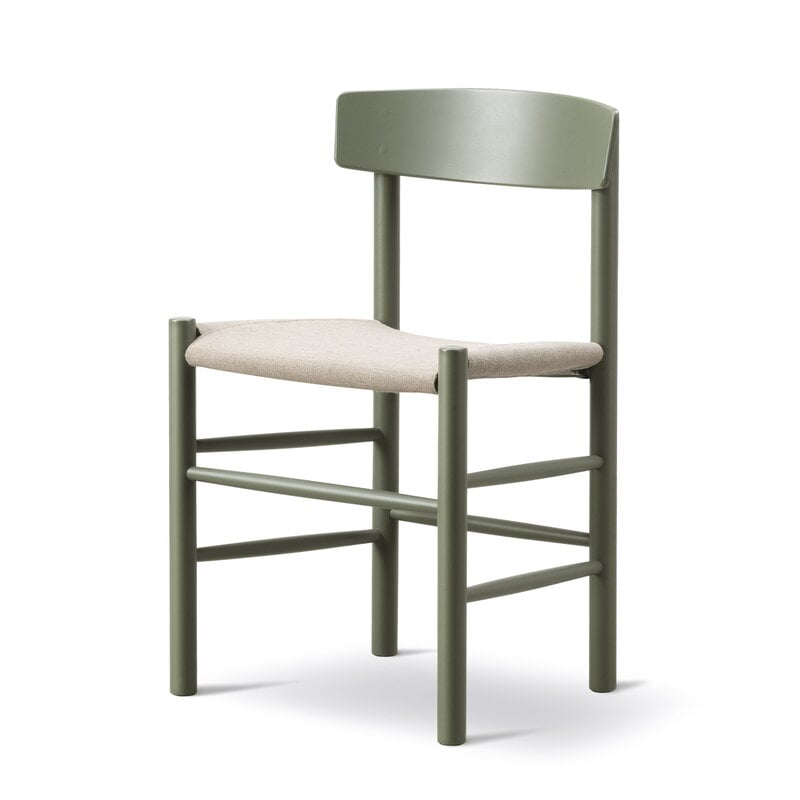 Fredericia J39 Mogensen chair, khaki green beech - natural canvas, extra image