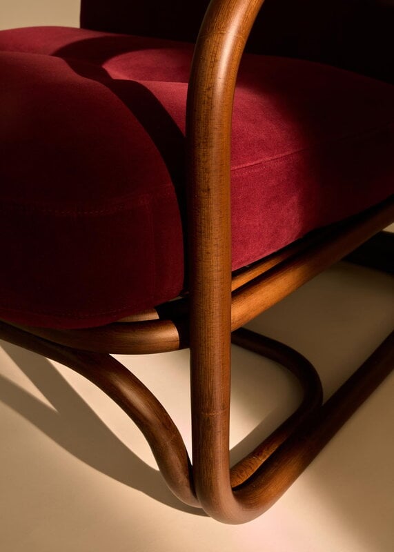 GUBI Fauteuil lounge Poltrona Tria, rotin foncé - Fustagno 006, image extra