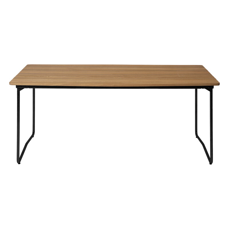 Grythyttan Stålmöbler Table B31, 170 x 92 cm, schwarz - geöltes Eichenholz, extrabild