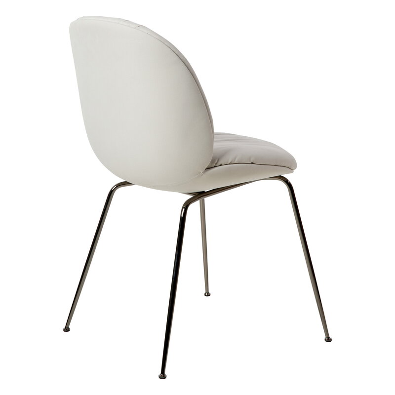 GUBI Beetle Soft dining chair, conic black chrome - Reales 001 white, extra image