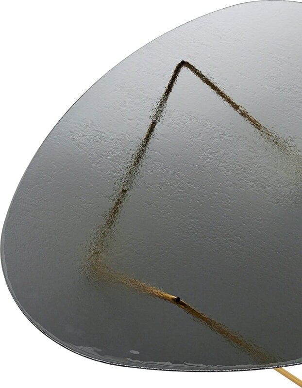 GUBI Pedrera coffee table, brass - smoke structured glass, extra image