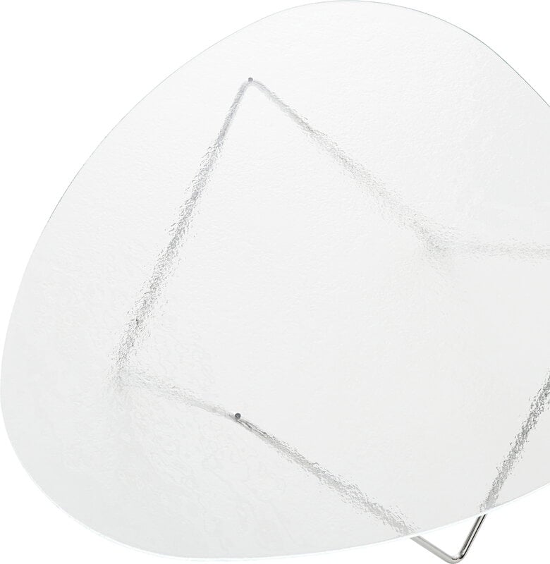 GUBI Pedrera coffee table, chrome - transparent structured glass, extra image