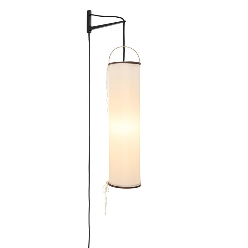 GUBI Silk Lantern seinävalaisin, luonnonvalkoinen silkki - mattamusta, näkymä 3