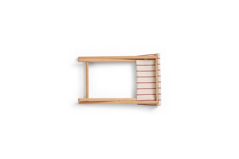 HAY Outdoor Market folding stool, beige - red stripe, extra image