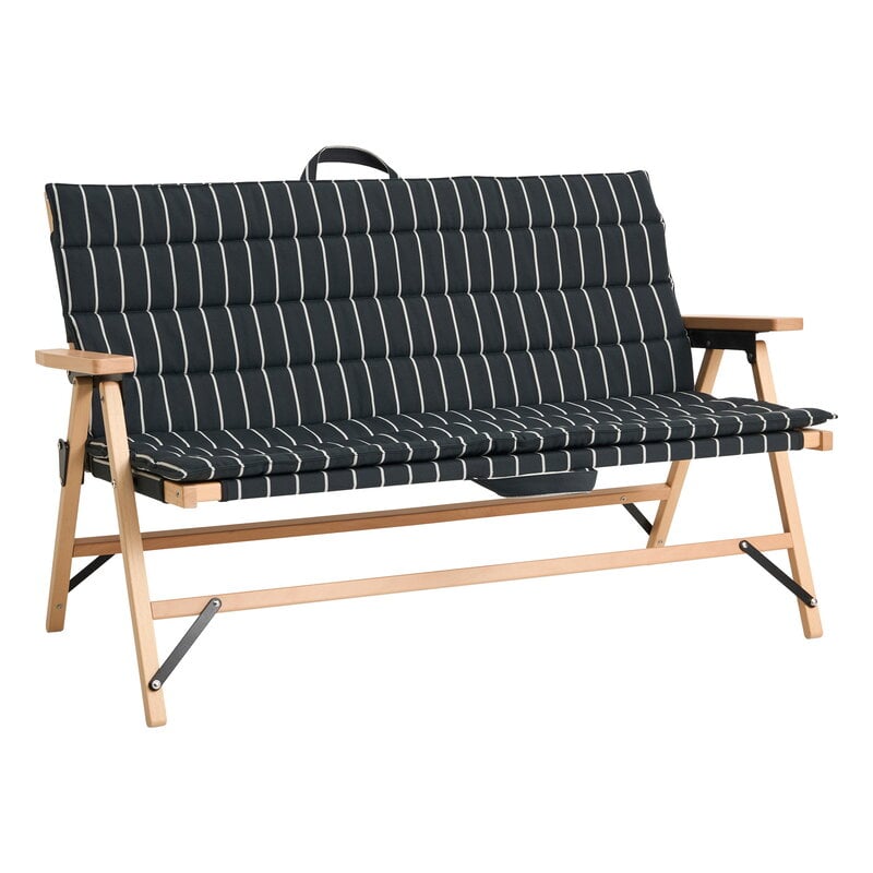 HAY Outdoor Market sofa cushion, black - beige stripe, extra image