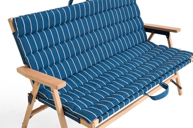 HAY Outdoor Market sofa cushion, blue - beige stripe, extra image