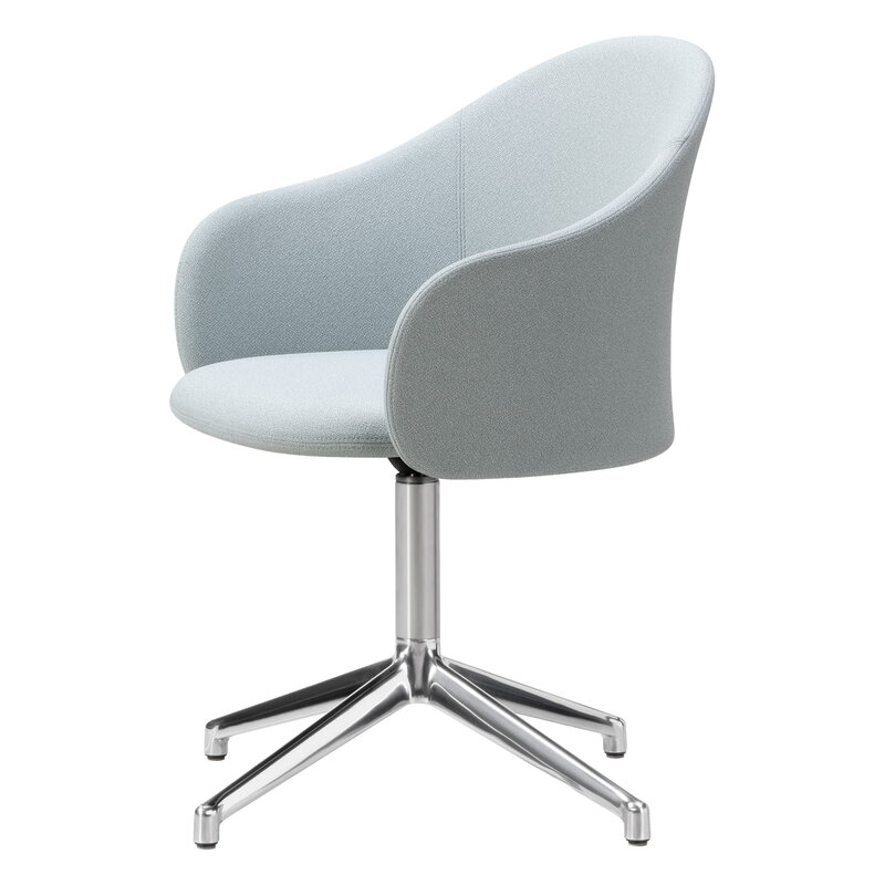 Fredericia Gomo armchair, swivel 4-star base, polished aluminium - Mylla 811, view 4