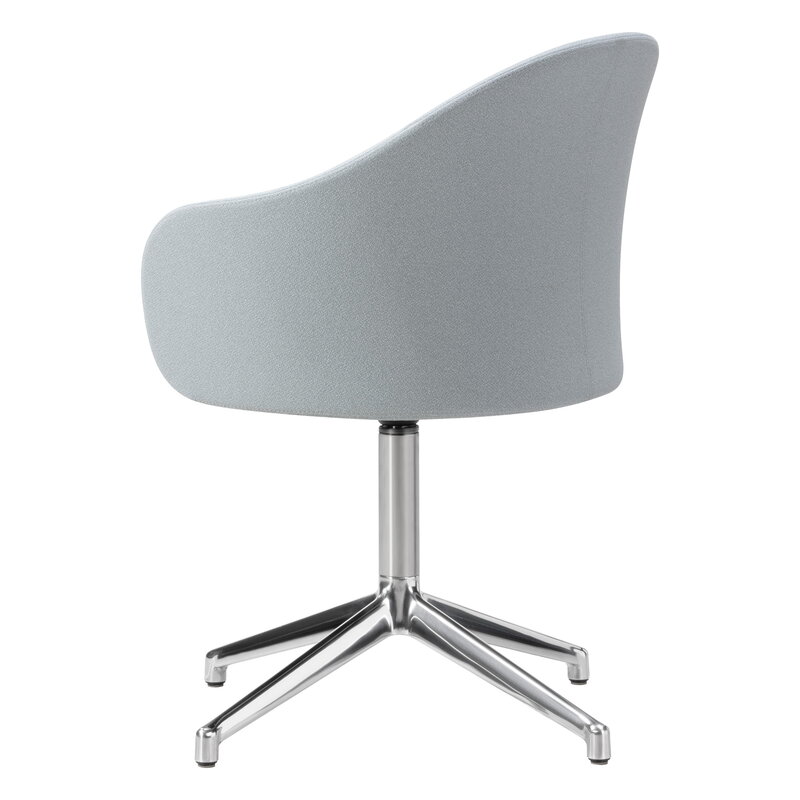 Fredericia Gomo armchair, swivel 4-star base, polished aluminium - Mylla 811, view 3