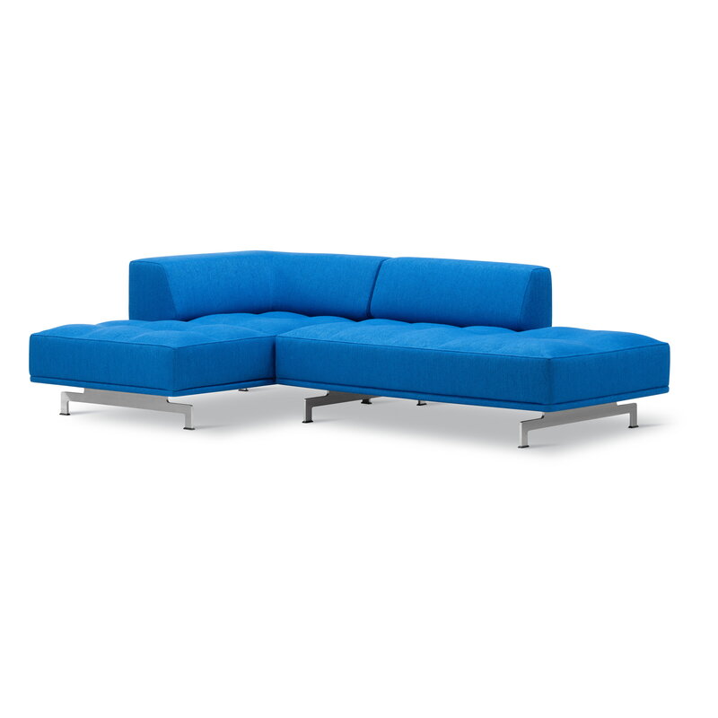 Fredericia Delphi Elements sofa, conf. E, brushed aluminium - blue Keiga 762, extra image