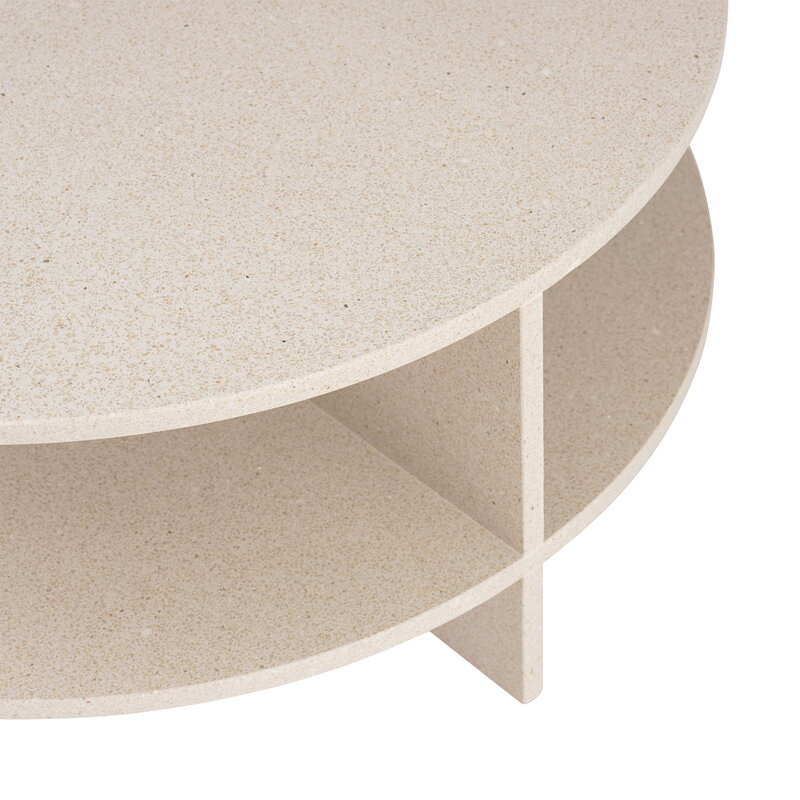Muuto Halves coffee table, light taupe terrazzo, view 3