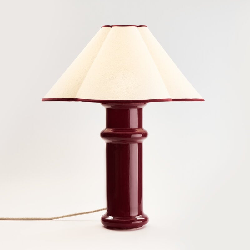 Tala Heath table lamp, port red - natural cotton, view 4