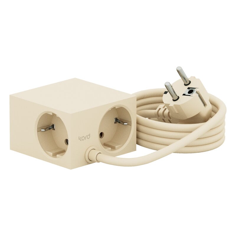 Kord Connect Cuboid extension cord, 200 cm, pearled ivory, extra image
