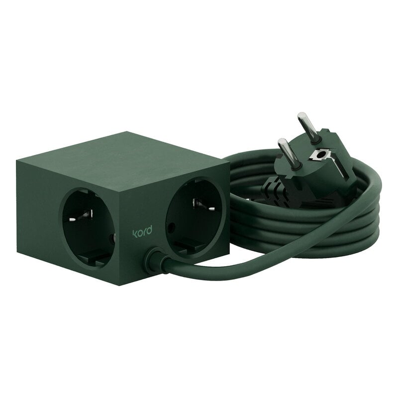 Kord Connect Cuboid extension cord, 200 cm, dark green, extra image