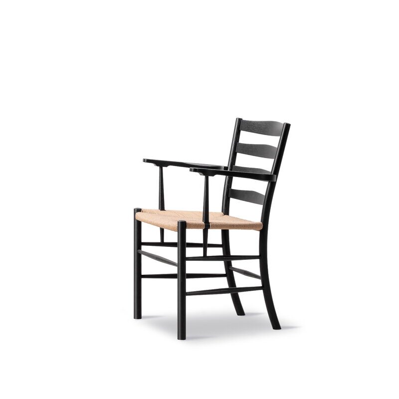 Fredericia Klint Sessel, schwarz lackierte Eiche - natürlicher Papierschnur, extrabild