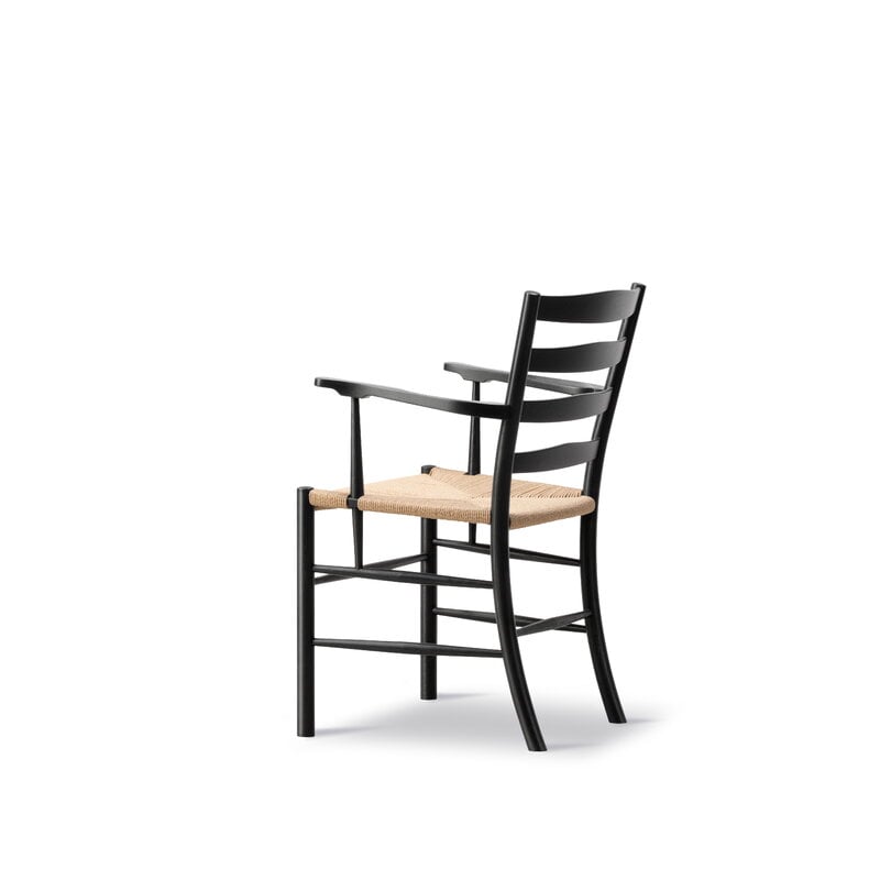 Fredericia Klint Sessel, schwarz lackierte Eiche - natürlicher Papierschnur, extrabild