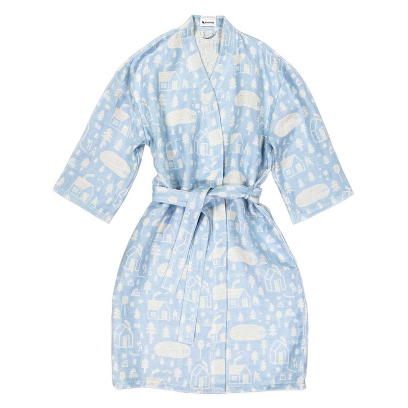 Blue Flower Waffle Dressing Gown